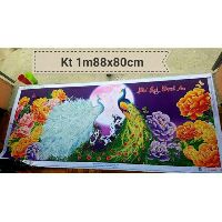 Tranh đính đá chim công 160x70cm