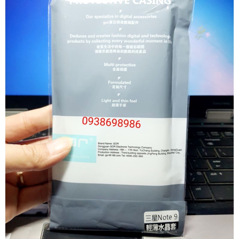 ốp lưng trong suốt GOR samsunv galaxy note 9 không ố vàng
