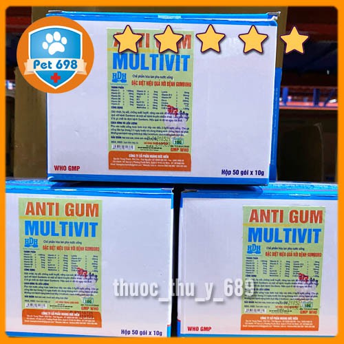 [RẺ XIN ĐÁNH GIÁ] Antigum HDH nâng cao sức đề kháng hỗ trợ chữa bệnh truyền nhiễm Gumboro trên gia cầm, gà đá PET-698