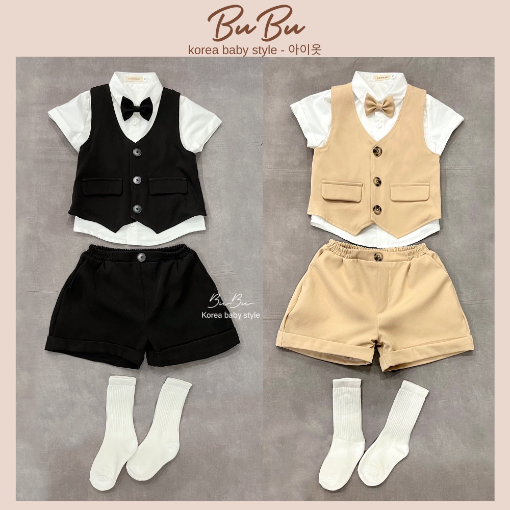 Set Gile Cộc Tay Thời Trang Cho Bé Trai ❤️ Hàng Thiết Kế BuBu