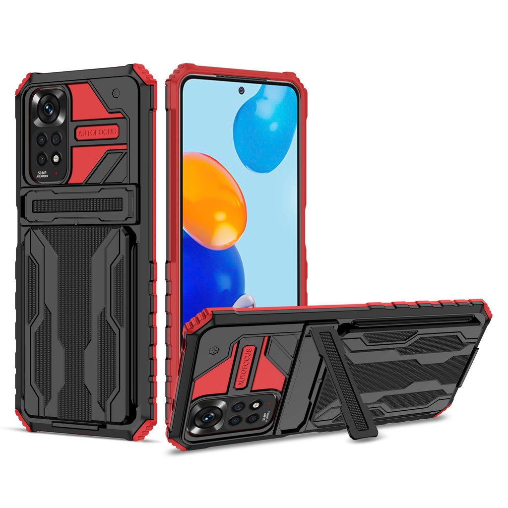 Ốp Điện Thoại TPU+PC Chống Sốc Có Ngăn Đựng Thẻ Cho Xiaomi Redmi Note 11 Global Note 11s Pro Plus Note 10 9 Pro Mat 10s 9s Ma