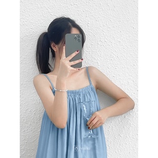 Váy dây dáng suông Harriet xanh da trời Baby Blue basic lụa mềm