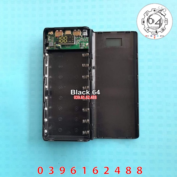 Box Sạc dự phòng nhựa 8 cell 18650_Mạch Qc 3.0 18w  Chất lượng