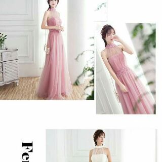 MAXI CỔ YẾM ĐÍNH CƯỜM