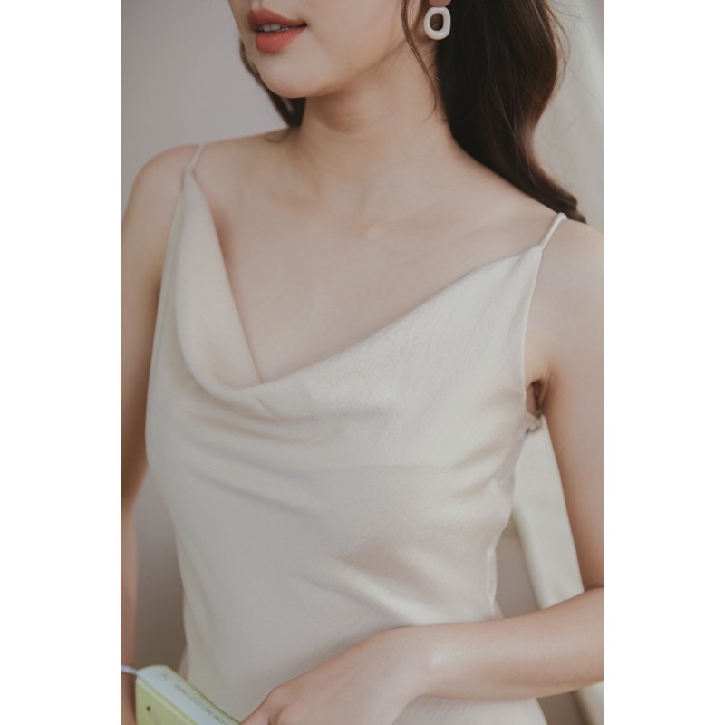 Bộ Pijamas mặc nhà MOMOJAMA chất liệu lụa gân - váy 2 dây - trơn 3 màu - M2784 | BigBuy360 - bigbuy360.vn