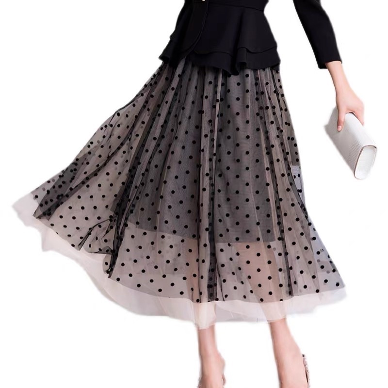 Chân Váy Họa Tiết Chấm Bi Lưới Thoải Mái Lên Dáng Cực Xinh Cho Nàng [Leidi - store] | BigBuy360 - bigbuy360.vn