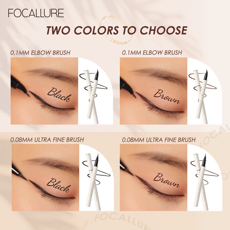 Bút kẻ mắt dạng lỏng nhanh khô hai phong cách siêu mịn FOCALLURE #Son môi chống thấm nước và lâu trôi cao cấp