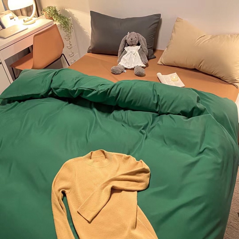 Set Bộ Vỏ Chăn Ga Gối Cotton TC Basic Phối Màu, Chất Liệu Mềm, Dày Đẹp _ Shinbedding ( sẵn 12 màu)