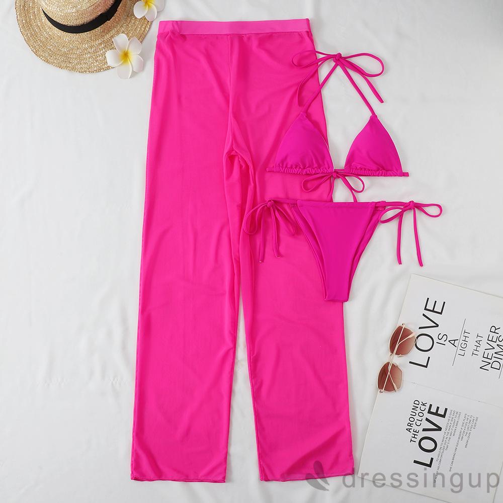 Bộ đồ bơi 3 mảnh phối lưới thời trang cho nữ