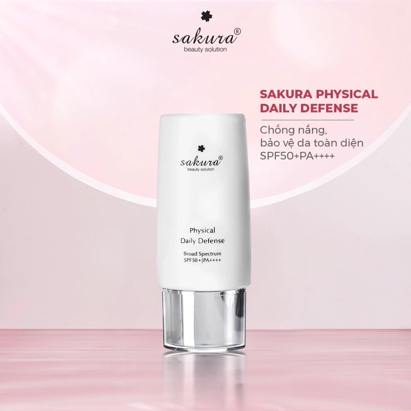 Nhũ tương chống nắng vật lý Sakura Physical Daily Defense SPF có 50+ PA ++++