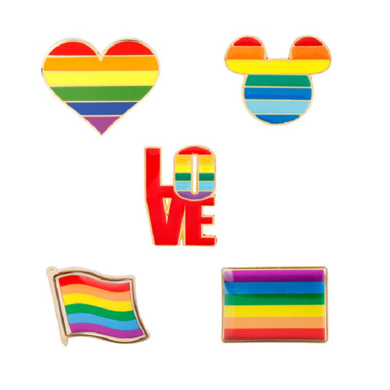 Đồng tính LGBT Rainbow Love Wave Flag Trâm Nhỏ