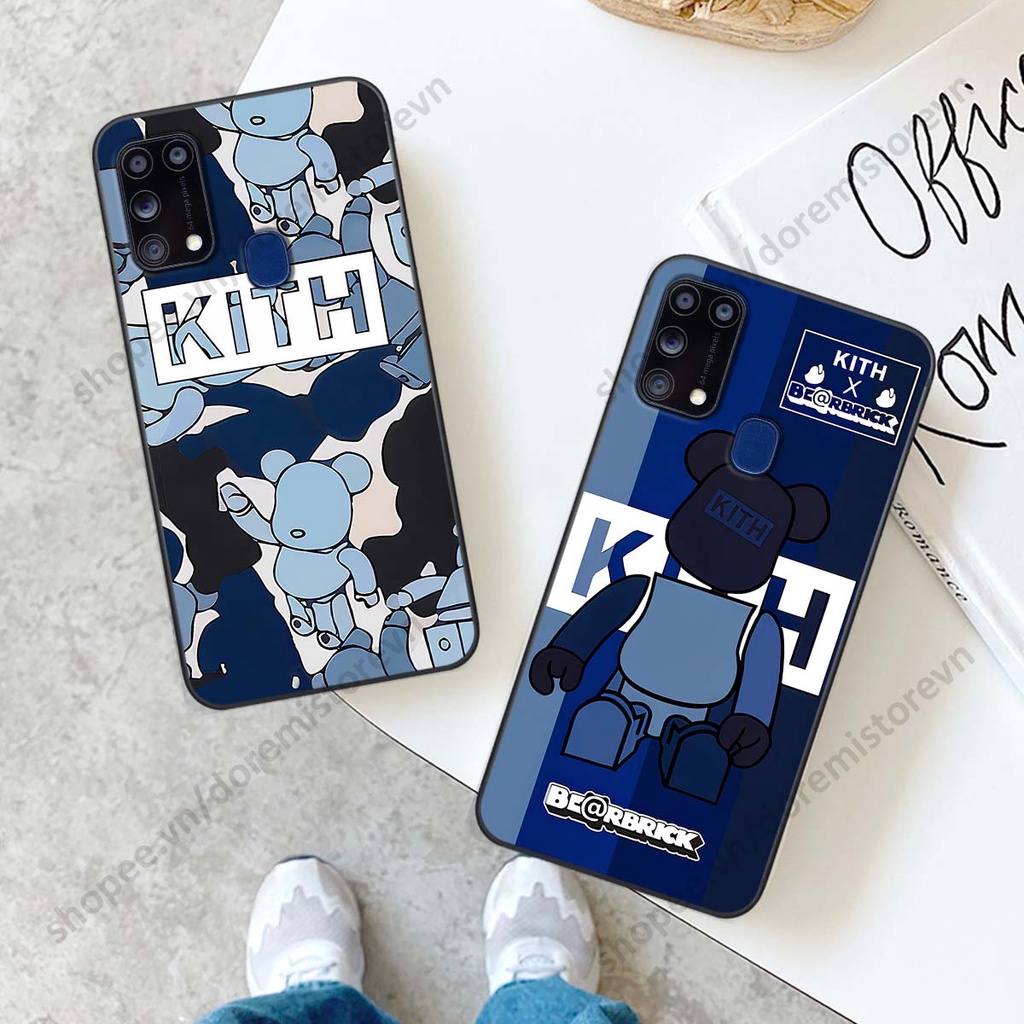 Ốp lưng Samsung M31 hình kaws, kith, bear brick nổi 3D phong cách độc đáo