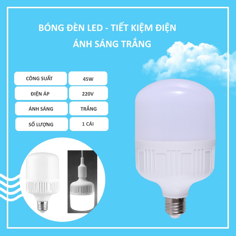 Bóng Đèn Led Trụ 45W Tiết Kiệm Điện Năng Ánh sáng Trắng