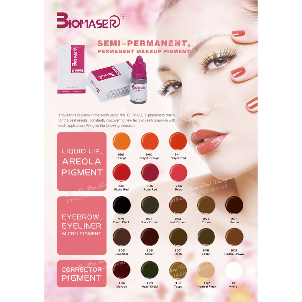 [Chính hãng] mực phun xăm biomaser bám màu nhanh lên đậm