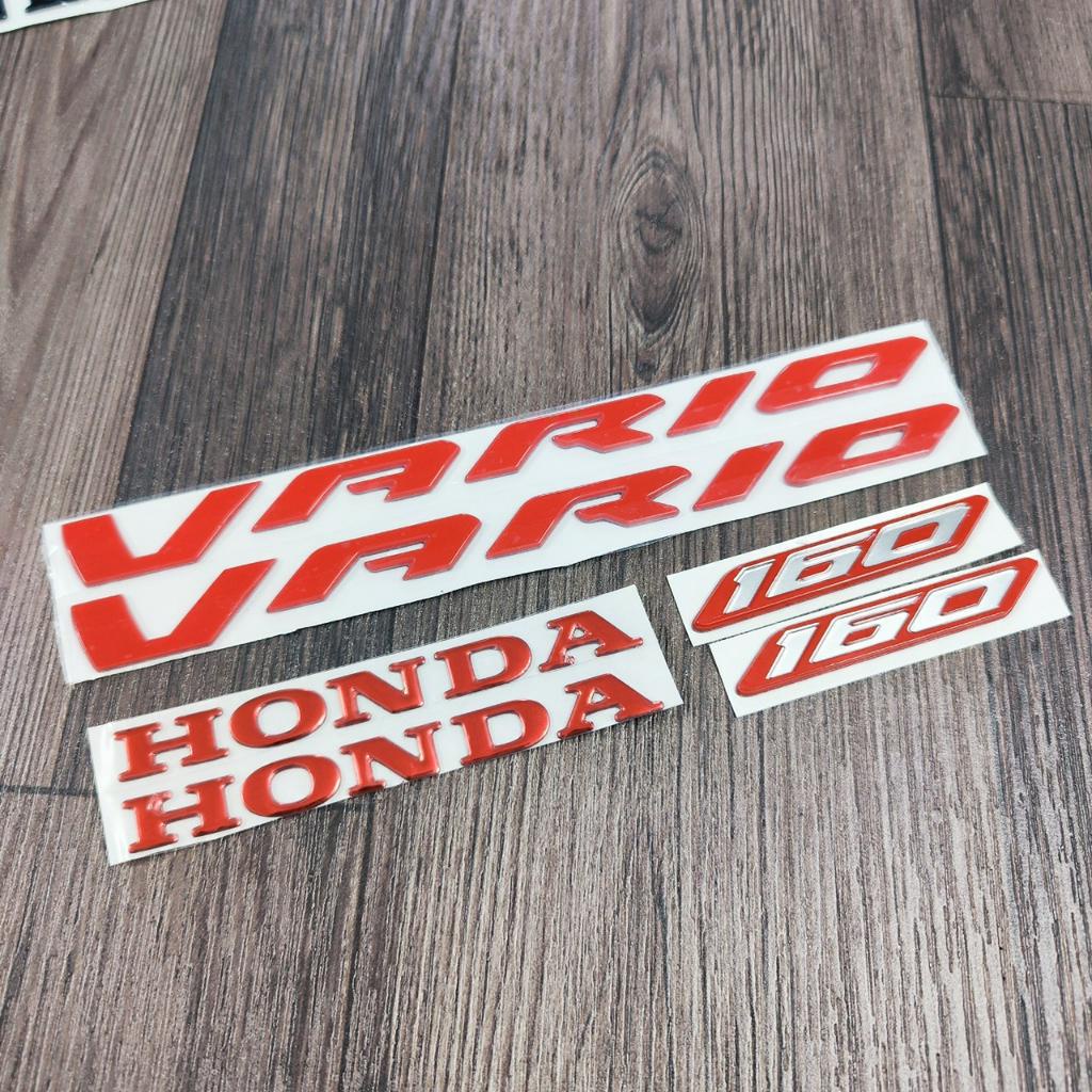 COMBO 03 bộ cặp tem chữ nỗi mẫu ZIN VARIO đời 160, cặp chữ số 160 và cặp chữ HONDA độ màu