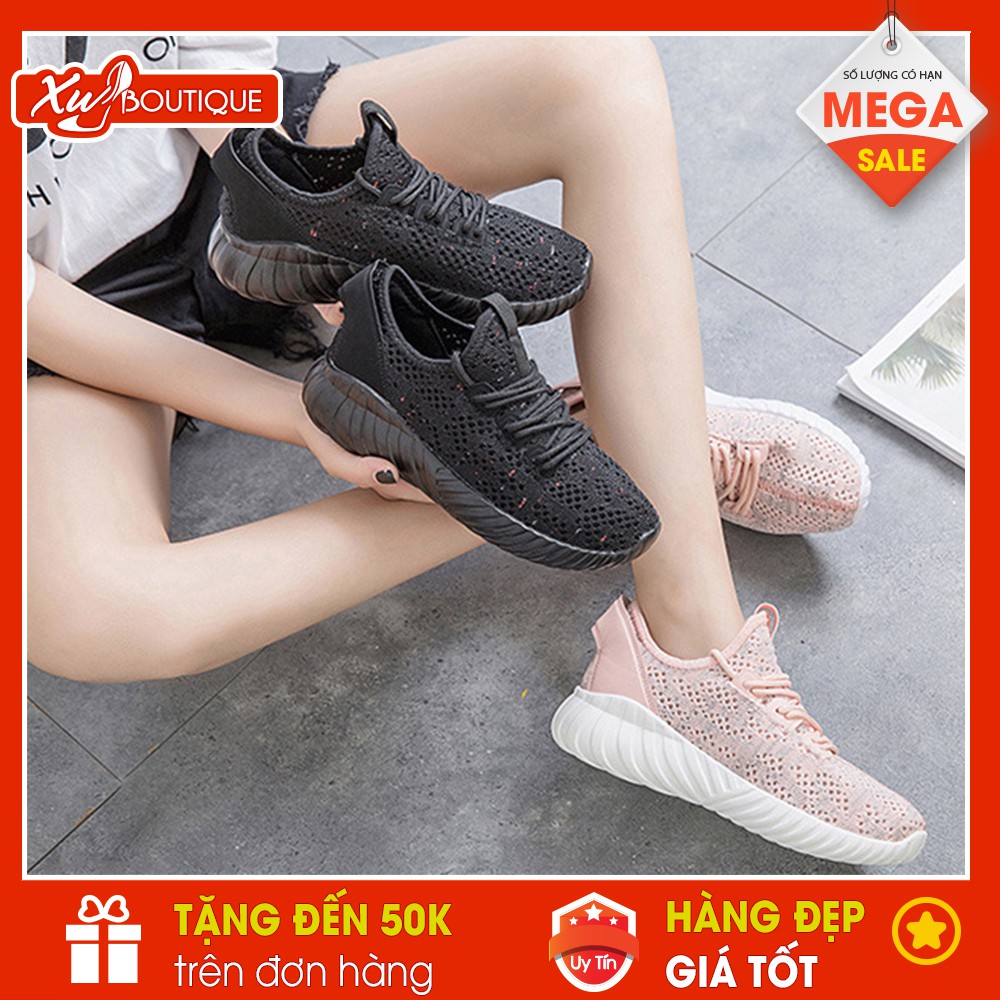 (Lẻ Size 35 39 SALE) - Giày Thể Thao Nữ Siêu Nhẹ Buộc Dây Đi Chơi Giá Rẻ 2020 - Chất Vải Sợi Dệt Thoáng Khí TT021/TT022