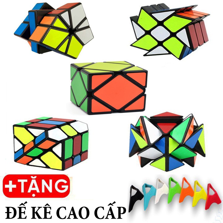 Combo 5 Rubik Axis, Windmill, Fisher, Skewb, Square-1 - Rubik Biến Thể Viền Đen Cao Cấp Nhập Khẩu Chính Hãng