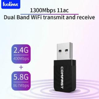 Usb thu sóng wifi không dây comfast cf-812ac mini 3.0 1300mbps