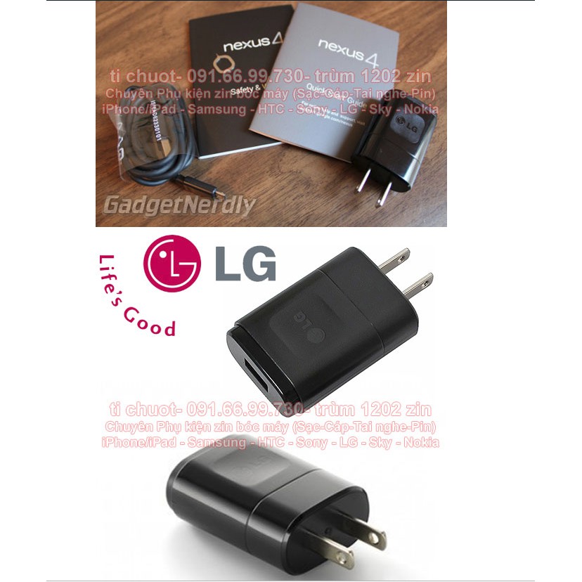 Củ Sạc LG 5V-1.2A MCS-01 LG G,Nexus 4/5 ZIN Chính Hãng