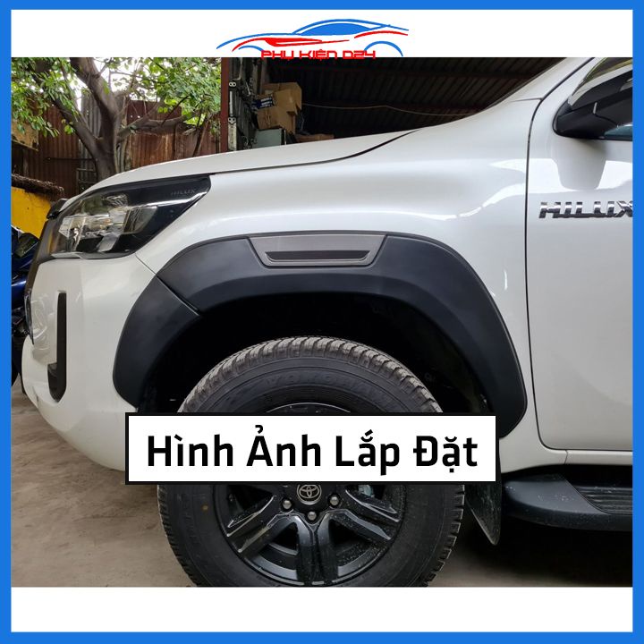 Bộ ốp cua lốp xe ô tô Hilux 2021-2022-2023 bản nhỏ mẫu phản quang trang trí bảo vệ lốp xe