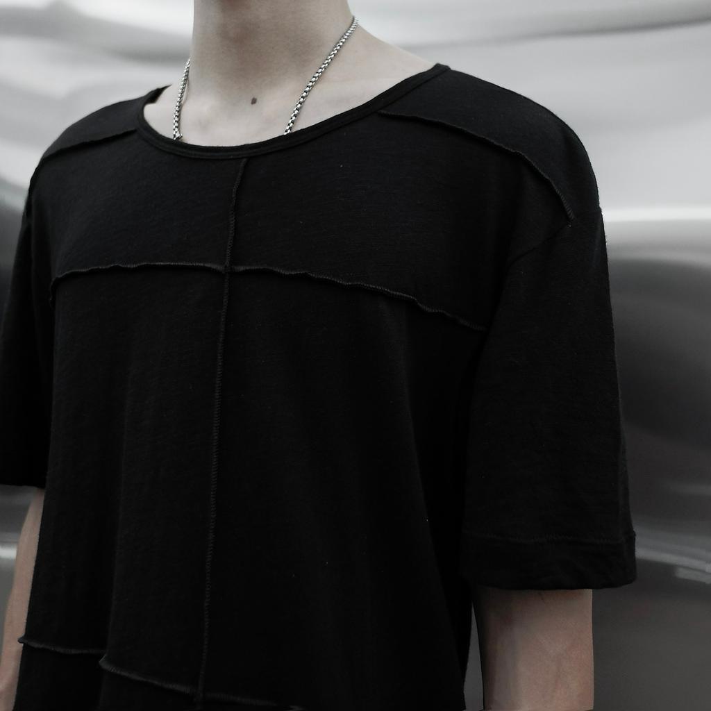 Áo thun mí thân đen cotton RICH - AN105