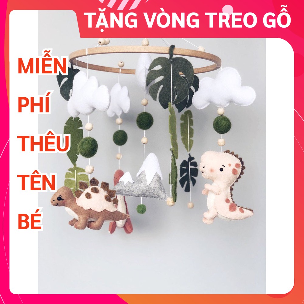 Đồ chơi treo nôi cho bé kích thích thị giác ảnh thật, có nhạc tự xoay KHỦNG LONG 1