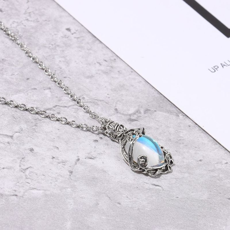 (Hot Sale) Vòng cổ HợP Kim ĐíNh Đá MặT Trăng Tự Nhiên Vintage