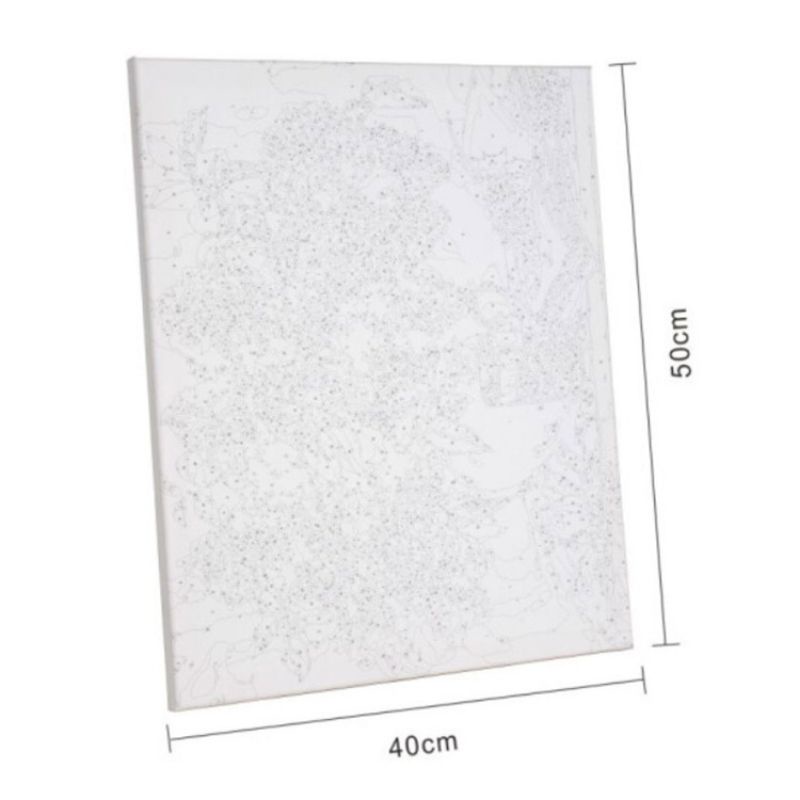 Tranh tô màu theo số tranh sơn dầu số hóa  cô gái tóc xù Timpencil CG25, tặng khăn lau cọ