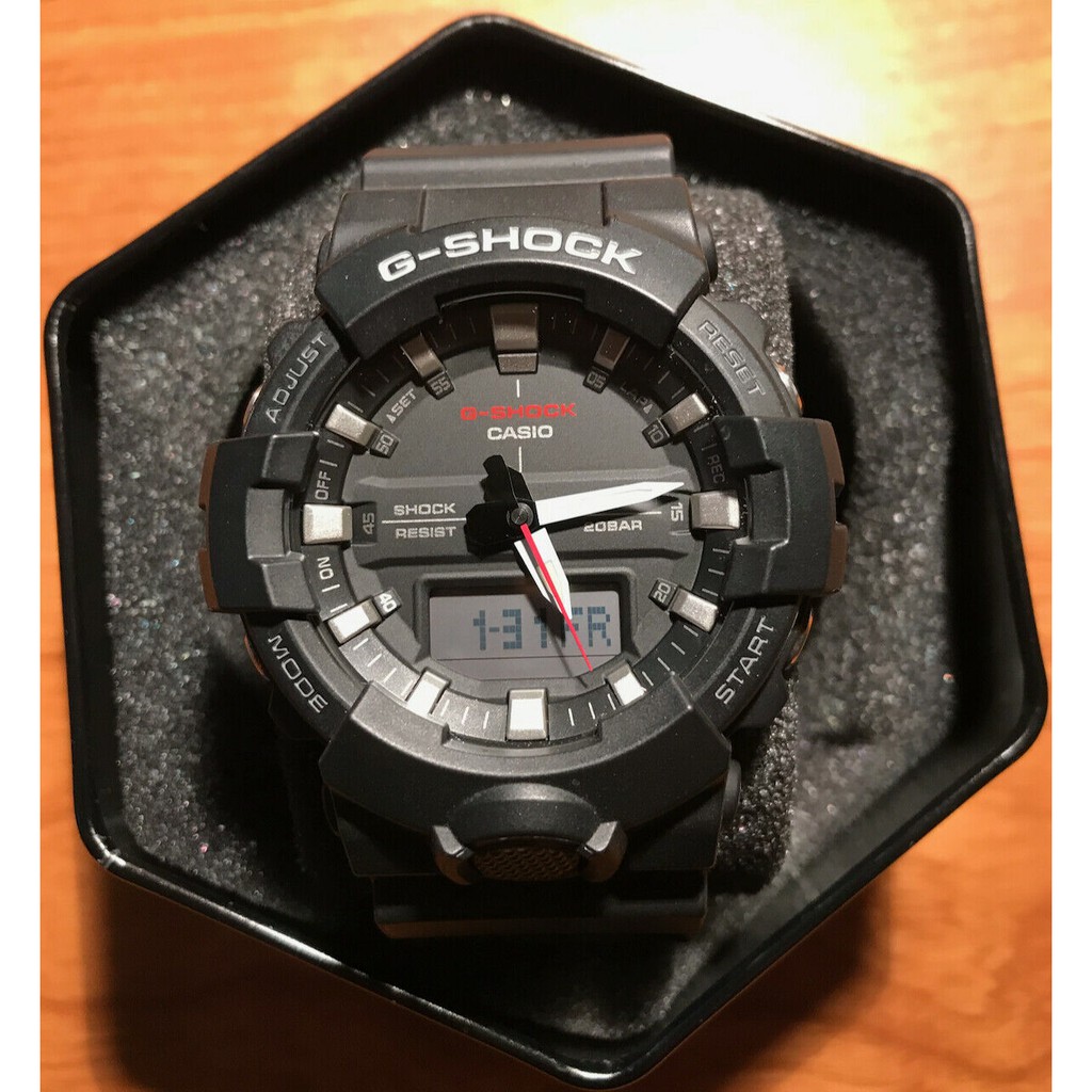 Đồng hồ nam Casio G-Shock GA-800-4ADR &amp; GA-800-1ADR chính hãng - Mặt Đen Dây Đỏ