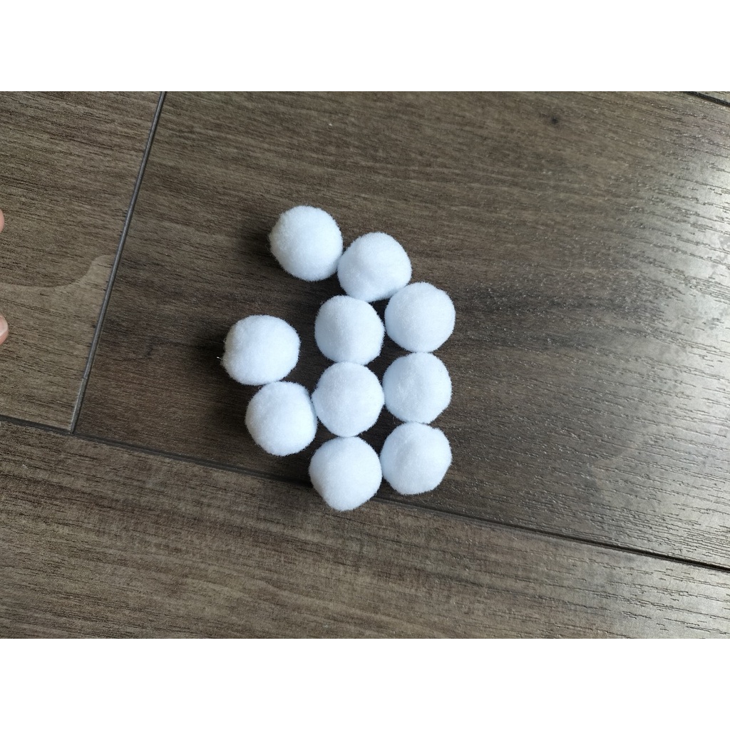 10 hạt pom pom Mịn nhiều màu sắc làm nguyên liệu handmade