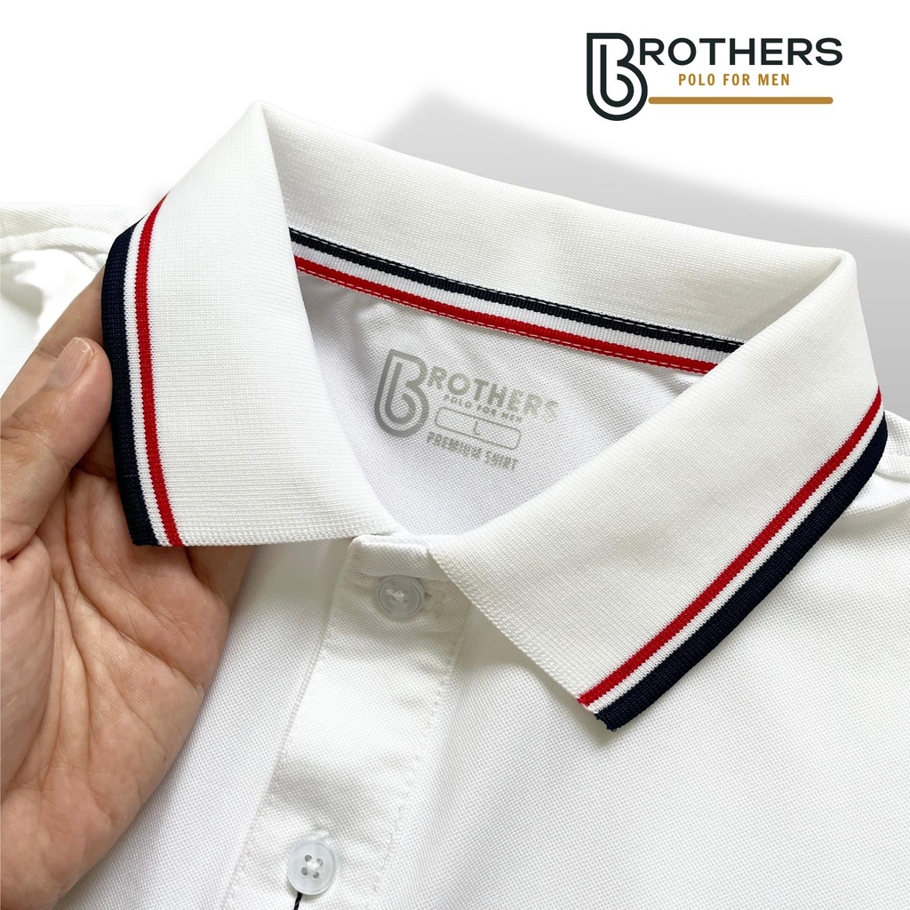 Áo thun Polo nam VICO trơn cổ trụ bẻ, cổ viền phối màu, vải cá sấu cao cấp, thoáng mát - BROTHERS