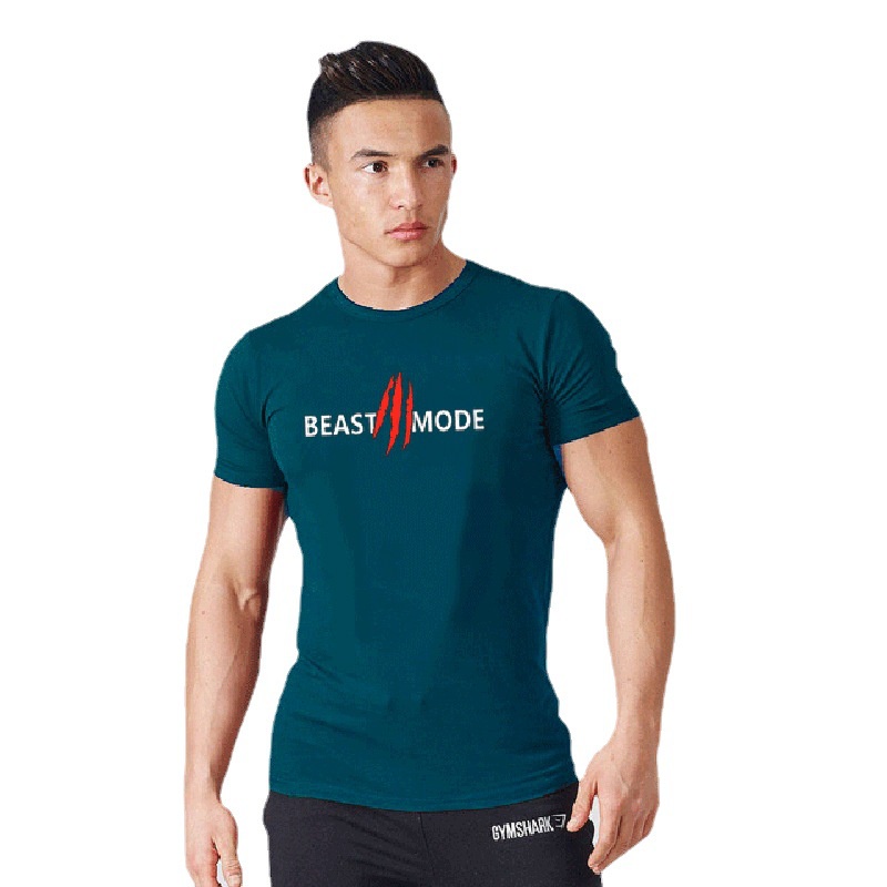 [GYMen]  Áo Thun Thể Thao Tay Ngắn Cổ Tròn Chất Liệu cotton Thời Trang Mùa Xuân Cho Nam