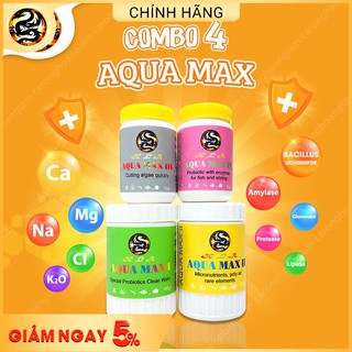 Bộ Tứ Aqua Max Hoàng Lam - Bộ Tứ Sản Phẩm Bổ Trợ Cho Cá Rồng - Cá Koi - Hồ Thuỷ Sinh