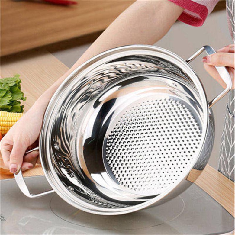 Nồi Lẩu Nắp Kính 30cm, Nồi Ăn Lẩu 1 Đáy Dùng Cho Bếp Từ Và Hồng Ngoại