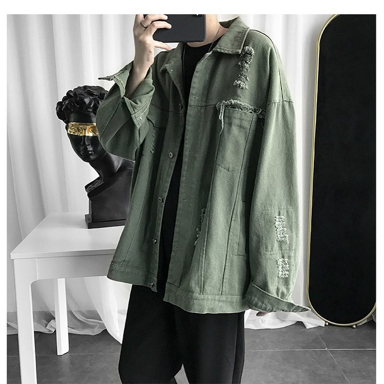 Áo Khoác Nam Nữ- Áo Khoác Jean YAYSHOP chi tiết Rách Kiểu cá tính unisex
