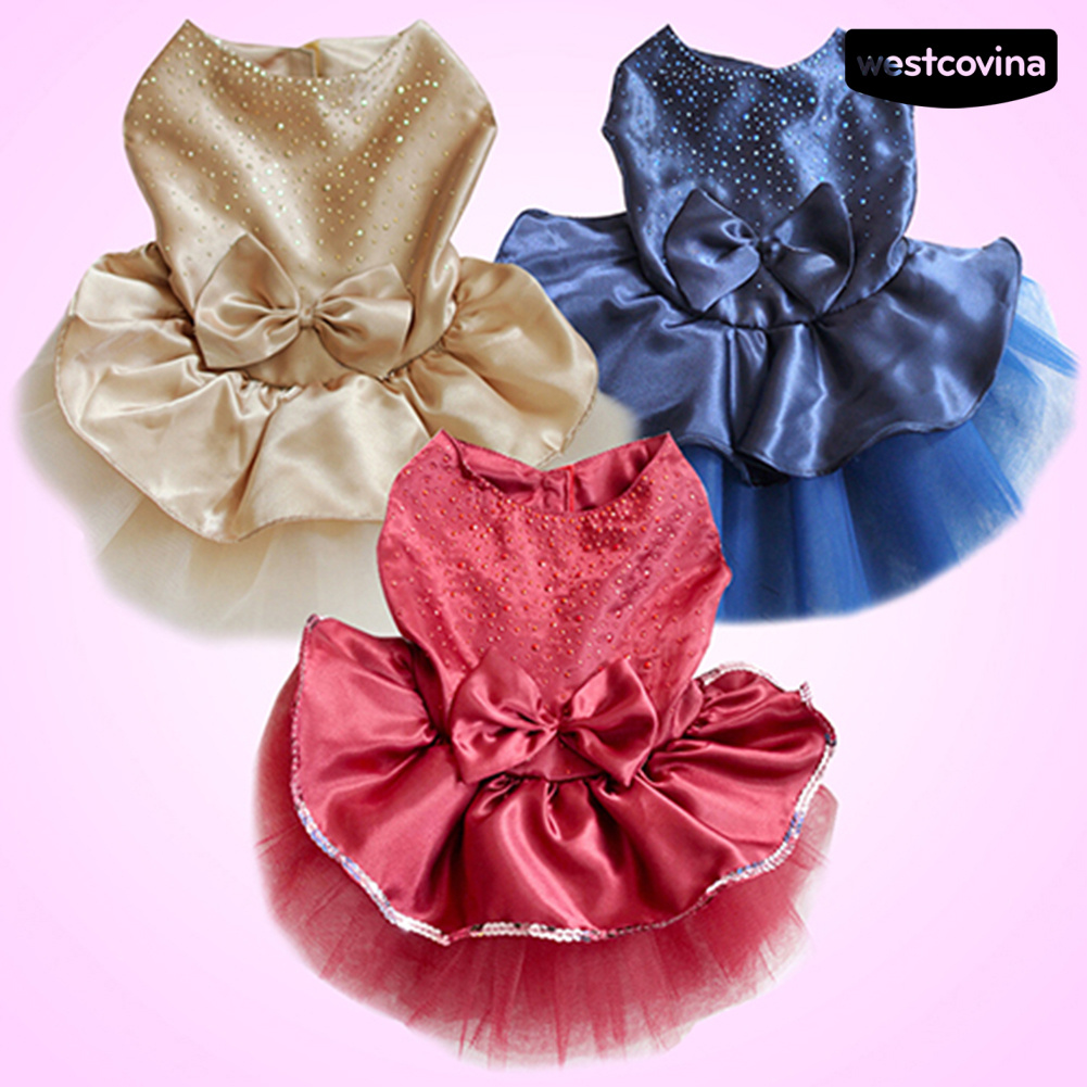 Đầm Tutu Công Chúa Đính Nơ Xinh Xắn Cho Thú Cưng