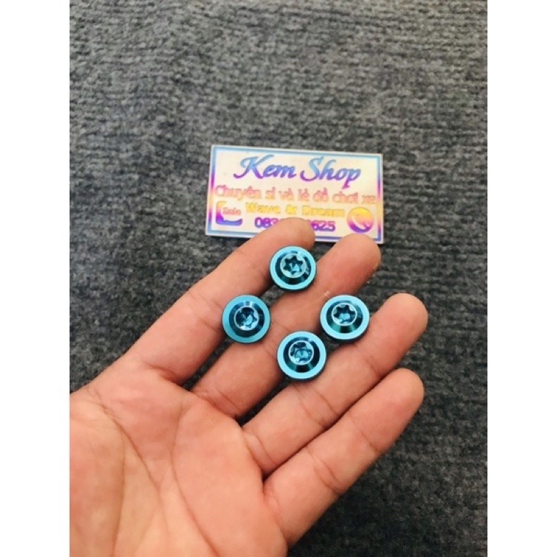 Combo 4 Ốc Titan Gr5 Gắn Hộp Xích Wave 50/100/110