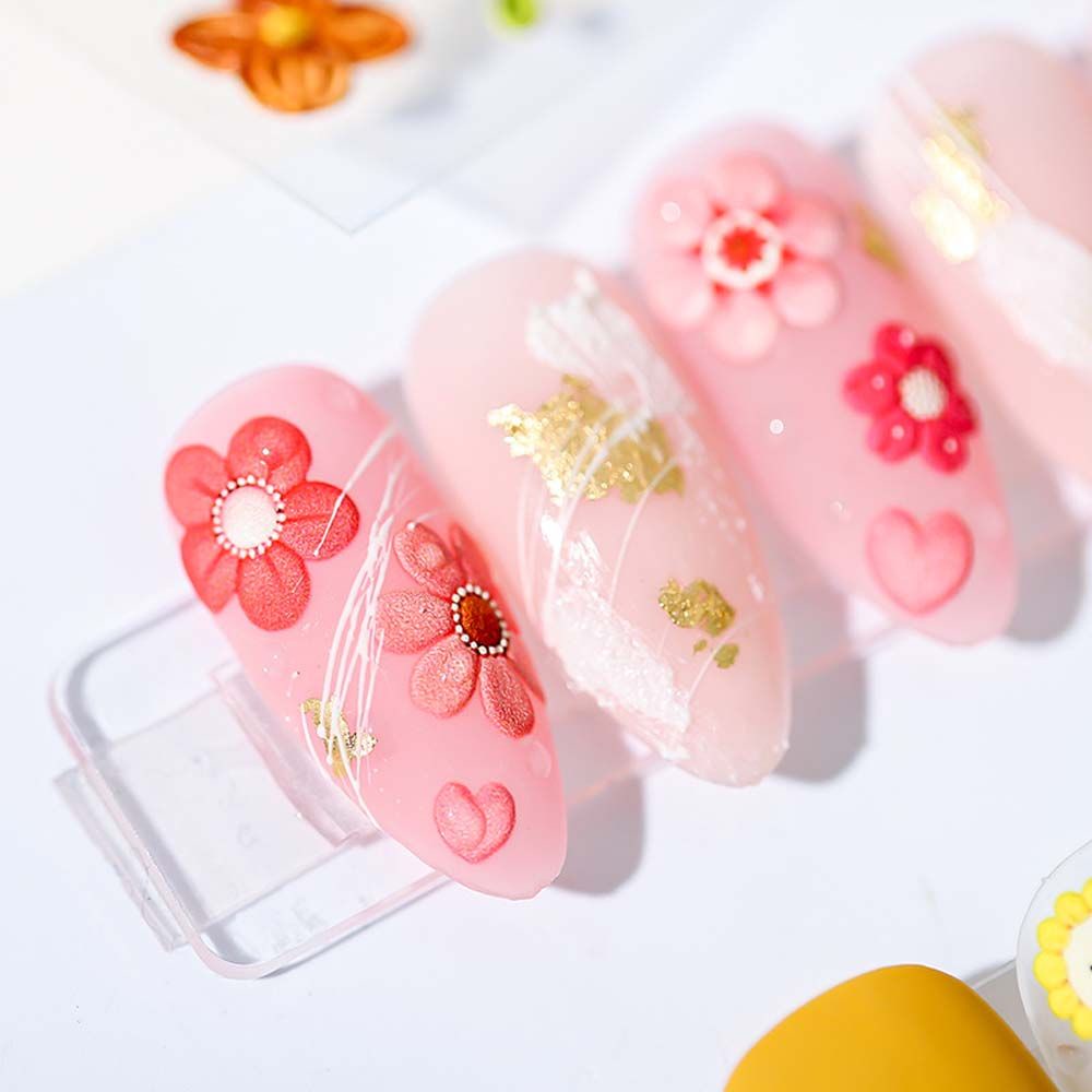 [Hàng mới về] Miếng dán trang trí móng tay 5D họa tiết hoa dễ thương phong cách Nhật Bản DIY