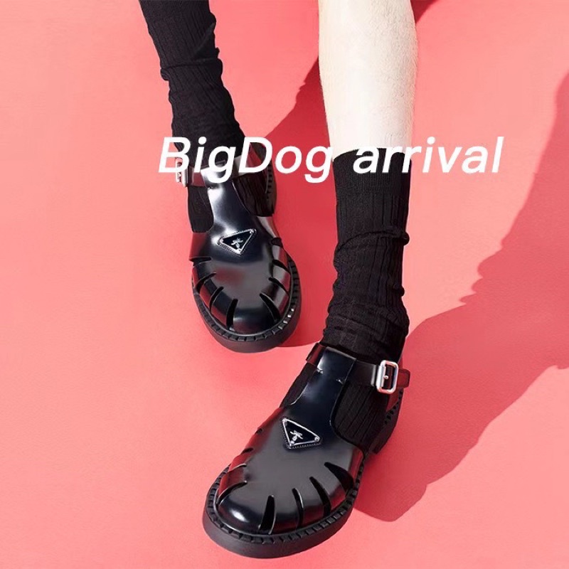 Sandal prada giọ chất bóng nâng đế kèm hộp
