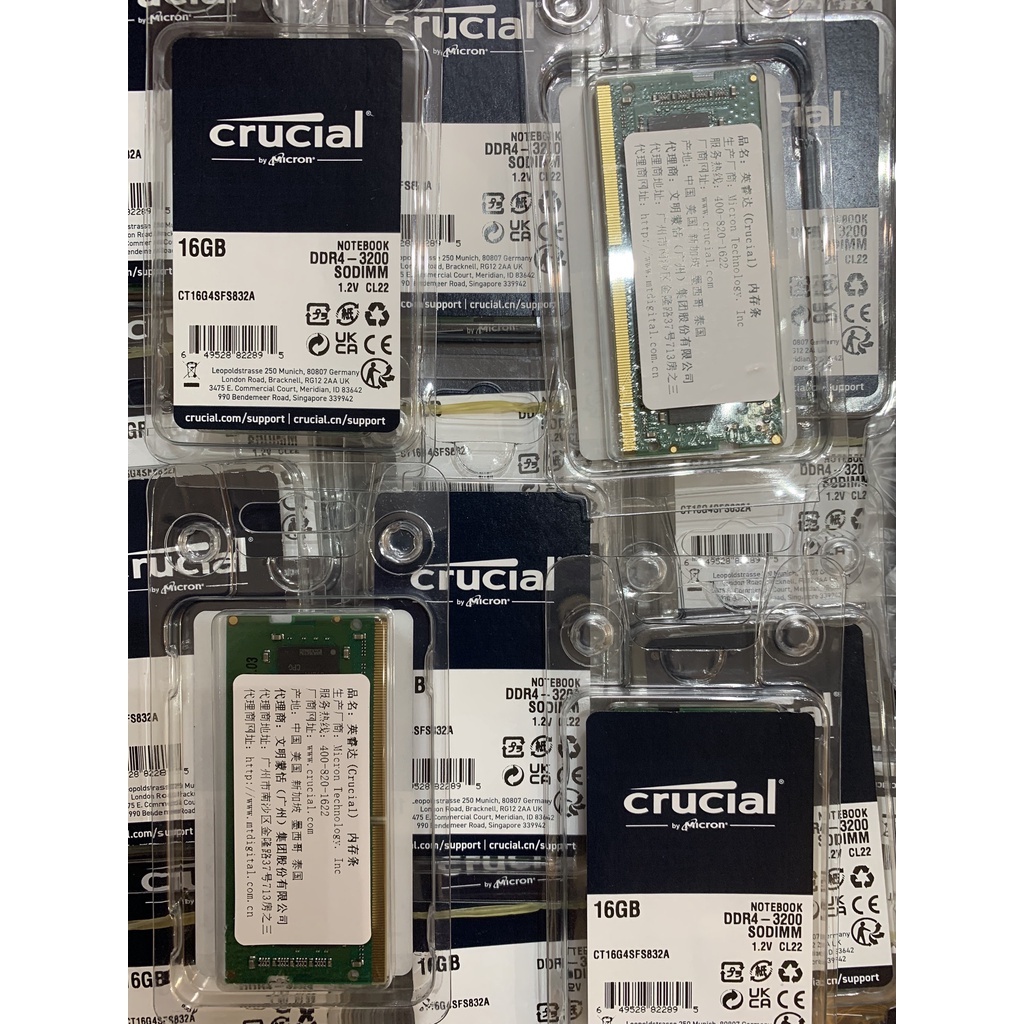 RAM Laptop 8GB 16GB 32GB Crucial DDR4 Bus 3200MHz - BH 3 Năm