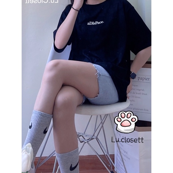 Quần short jeans ngố ống rộng basic rách gối, sooc bò nữ jean ulzzang S M luclosett