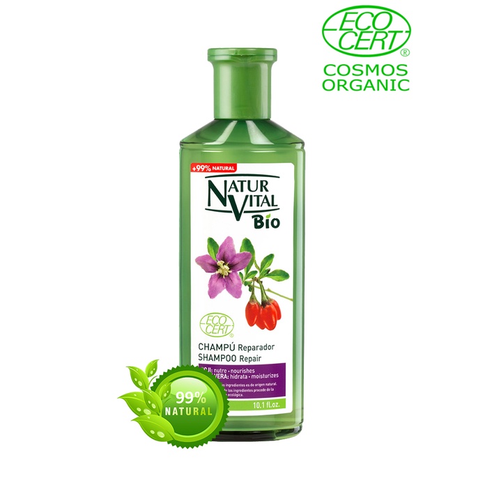 Dầu gội thảo dược hữu cơ 99% từ thiên nhiên, nuôi dưỡng và hồi phục tóc mềm mượt, Naturvital Repair Shampoo