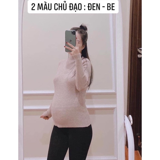 Áo bầu len - áo bầu giữ nhiệt dáng ngắn cho phụ nữ mang thai