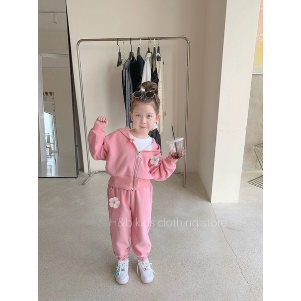 Bộ quần áo thu đông ,bộ quần áo nỉ da cá khoá kéo có mũ siêu đẹp siêu cute