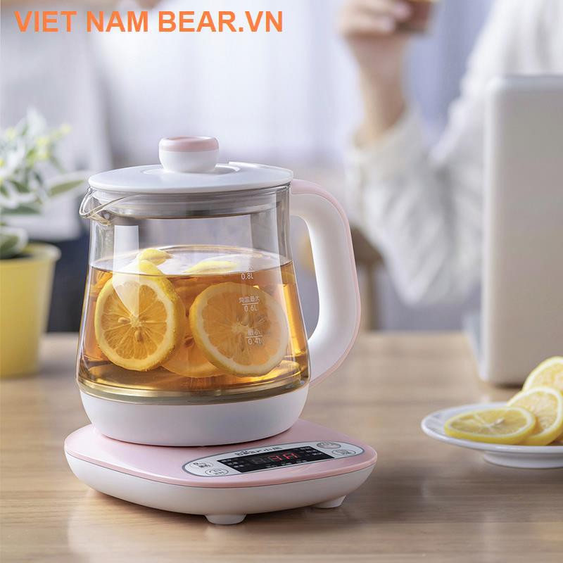 ☒¤Bình chăm sóc sức khỏe gấu nhỏ 0,8L lít mini công suất văn phòng tự động pha trà hoa thủy tinh