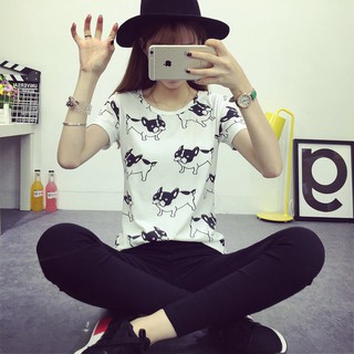 Áo Thun Ngắn Tay Dáng Rộng Thời Trang Mùa Hè Hàn Quốc Cho Nữ
