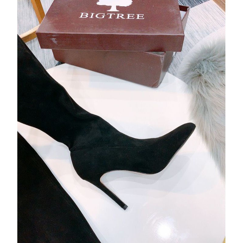 [HÌNH THẬT]Boot Đùi Big Tree Nỉ Nhung Mềm Êm  Mũi Nhọn Gót Nhọn 7p Fullbox | BigBuy360 - bigbuy360.vn