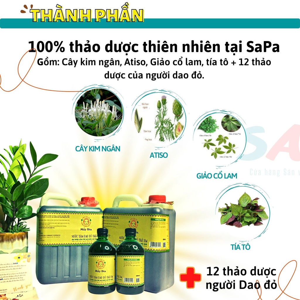 Nước tắm Dao Đỏ trẻ em  tiện dụng thảo dược 100%