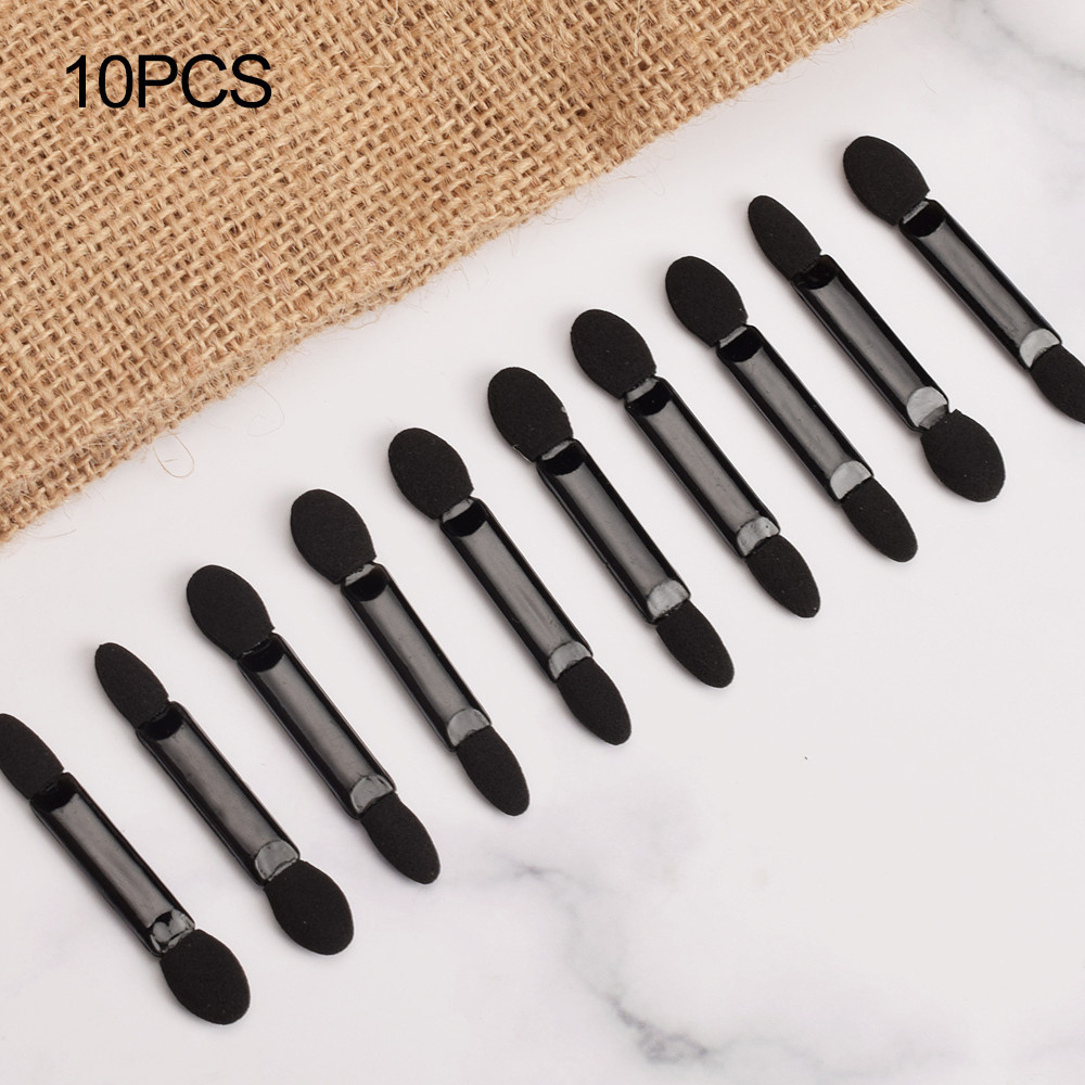 10pcs One Time Double-Head Sponge Eye Shadow Eyeliner Brush Applicator Beauty Makeup Toolsol