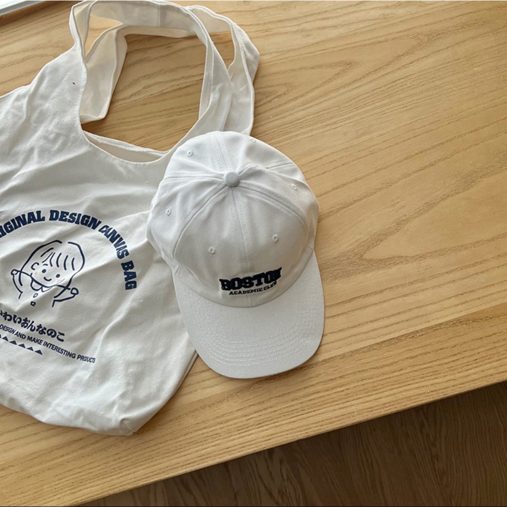 Mũ Lưỡi Trai Thêu Chữ Boston Dành Cho Nam Và Nữ Vải Cotton Thời Trang